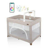 NEW Evenflo Eris One-Hand Playard with Bassinet in Coastal Coffee