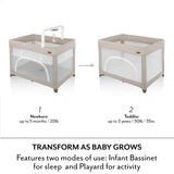 NEW Evenflo Eris One-Hand Playard with Bassinet in Coastal Coffee