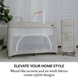 NEW Evenflo Eris One-Hand Playard with Bassinet in Coastal Coffee