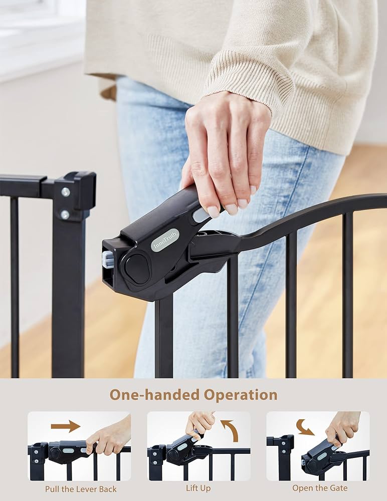 InnoTruth 30" Tall Baby Safety Gate, Black 29-39.6”