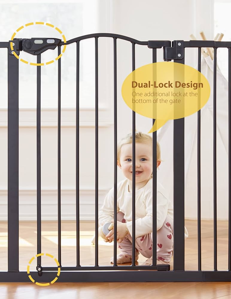 InnoTruth 30" Tall Baby Safety Gate, Black 29-39.6”