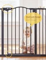 InnoTruth 30" Tall Baby Safety Gate, Black 29-39.6”