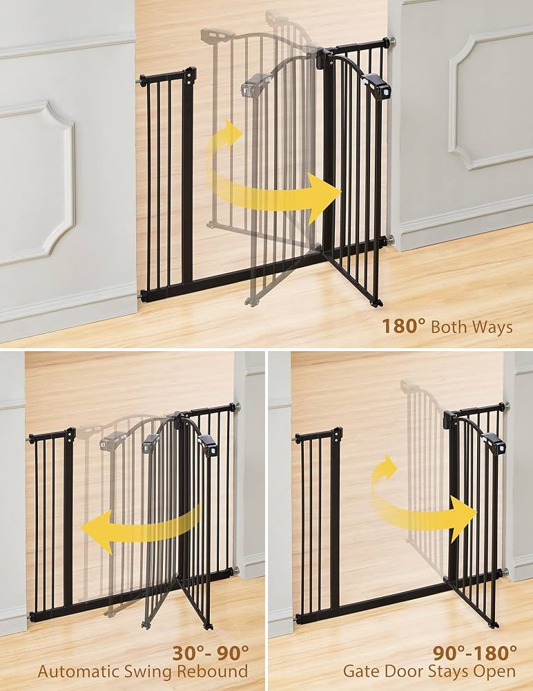 InnoTruth 30" Tall Baby Safety Gate, Black 29-39.6”