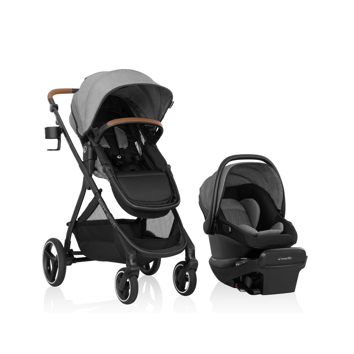 NEW Evenflo Shyft Intuiti Travel System with Revolve180 LiteMax NXT Car Seat-Fossil Grey