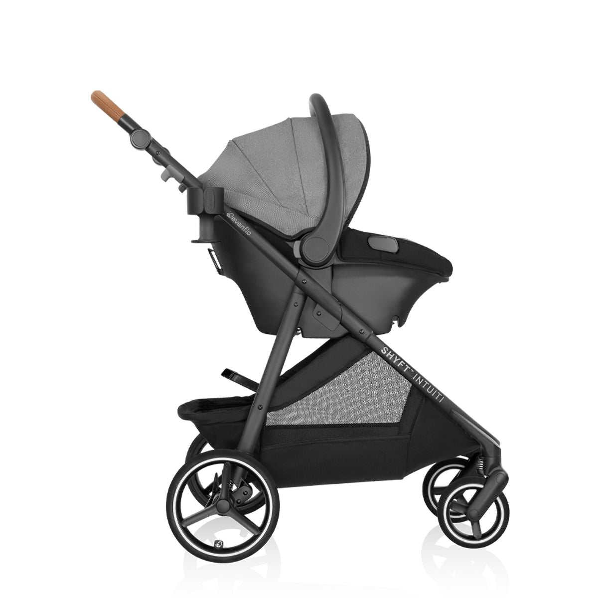 NEW Evenflo Shyft Intuiti Travel System with Revolve180 LiteMax NXT Car Seat-Fossil Grey