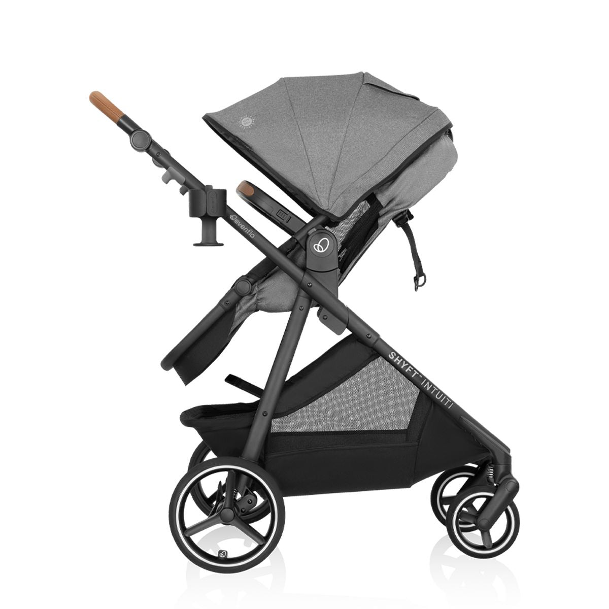 NEW Evenflo Shyft Intuiti Travel System with Revolve180 LiteMax NXT Car Seat-Fossil Grey