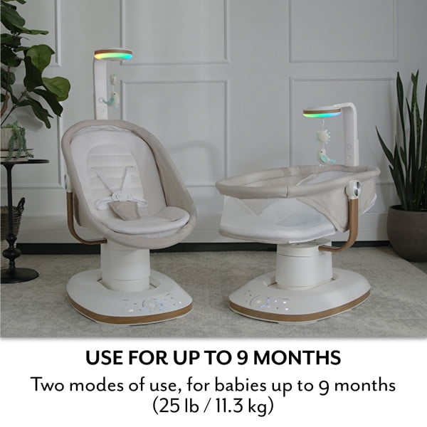 NEW Evenflo Elara 2-in-1 Smart Motion Swing & Soothing Nest in Coastal Coffee
