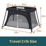 Pamo Babe Lightweight Travel Playard with Mat & Carry Bag in Black