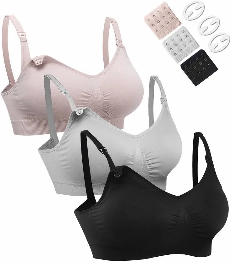 NEW Hofish 3pk Nursing Maternity Bras sz XL