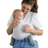 Solly Baby Wrap Carrier in White Striped 8-25lbs