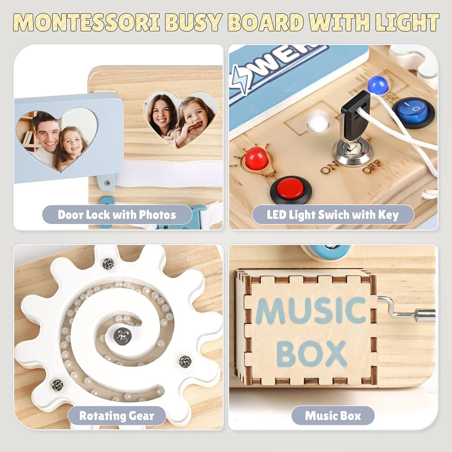 Joyreal 10-in-1 Montessori Wooden Busy Board