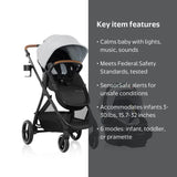 NEW Evenflo Shyft Intuiti Travel System w/ LiteMax NXT SensorySoothe Car Seat in Storm Grey