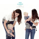 Moby 2-in-1 Baby Carrier + Hip Seat, Grey 12-17lbs