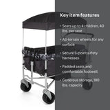 NEW Safety 1st Summit Sprint Quad Wagon Stroller 4 Seater in Charcoal Camo