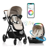 NEW Evenflo Shyft Intuiti+ Travel System w/ Revolve180 LiteMax NXT Car Seat in Champagne