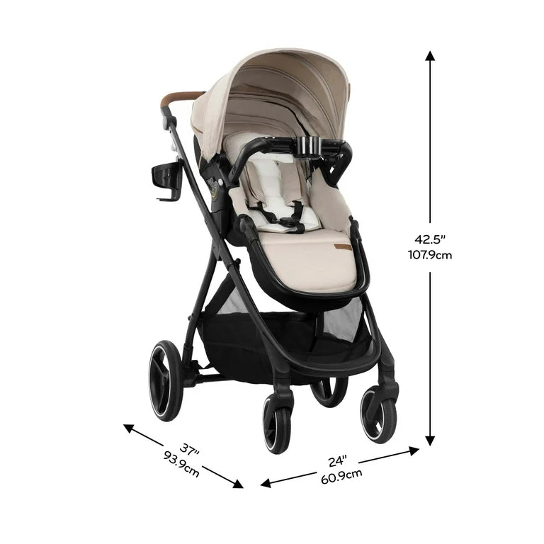 NEW Evenflo Shyft Intuiti+ Travel System w/ Revolve180 LiteMax NXT Car Seat in Champagne
