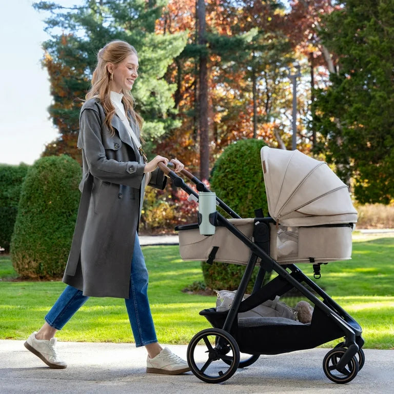 NEW Evenflo Shyft Intuiti+ Travel System w/ Revolve180 LiteMax NXT Car Seat in Champagne