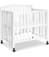 NEW DaVinci Dylan Folding Portable 3-in-1 Mini Crib and Twin Bed in White