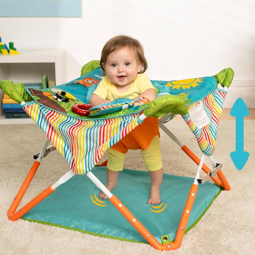 Bright Starts Pop 'N Jump Portable Baby Jumper in Owl Forest