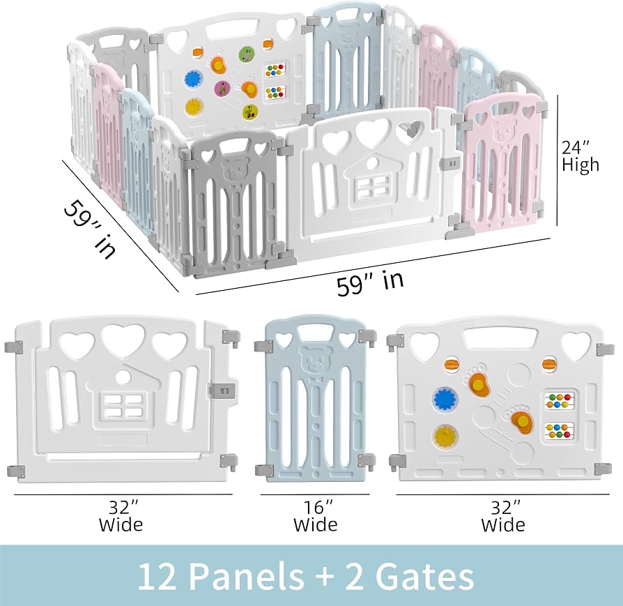 Gupamiga 14-Panel Playpen Activity Center