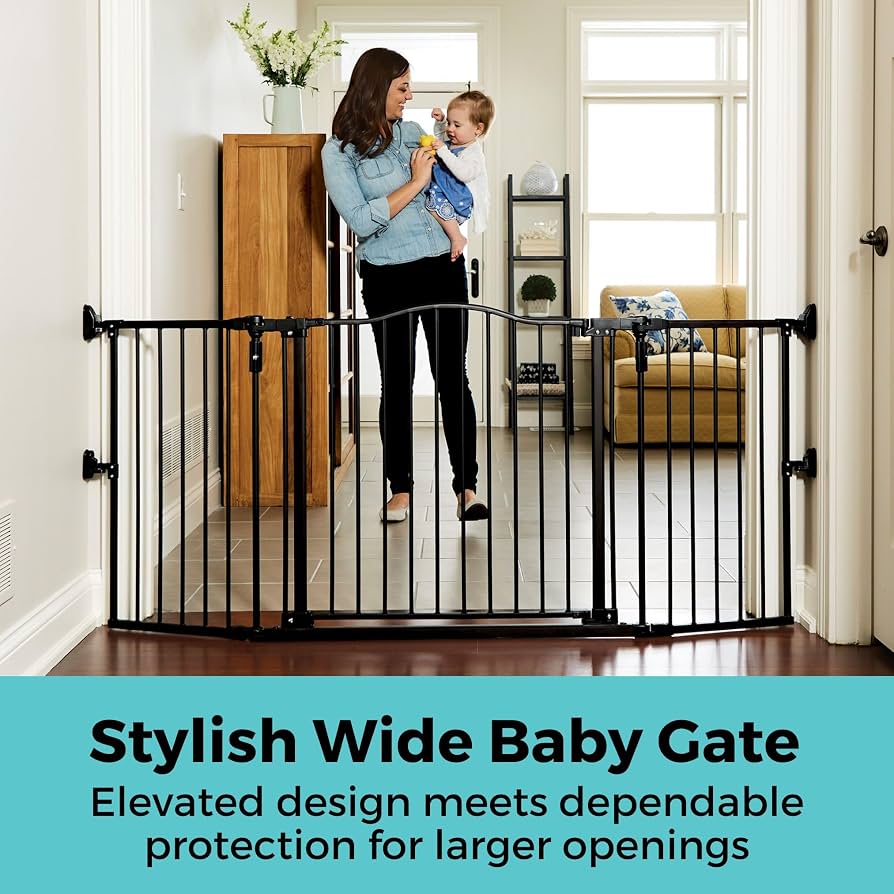 Toddleroo by North States Deluxe Décor Gate Black 38-72''
