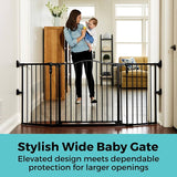 Toddleroo by North States Deluxe Décor Gate Black 38-72''