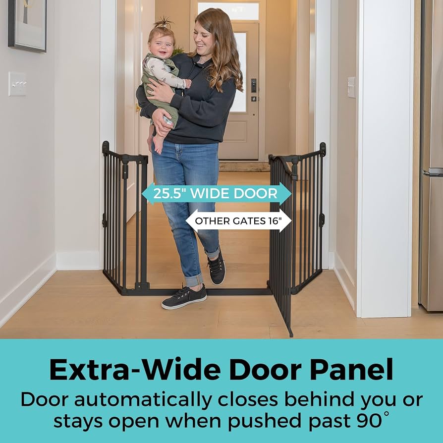 Toddleroo by North States Deluxe Décor Gate Black 38-72''