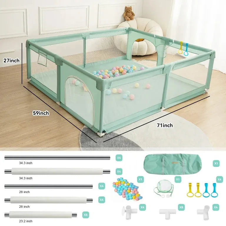 Babylicious Large Playpen Mint 71" x 79"*