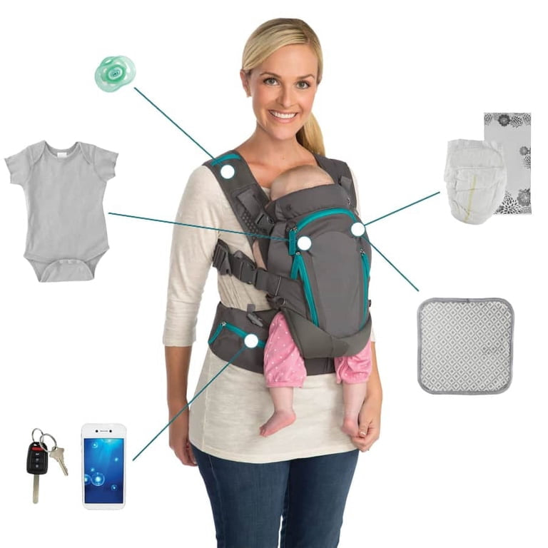 Infantino Carry-On Multi Pocket Carrier, Grey 8-40lbs