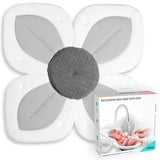 Blooming Bath Lotus baby bath seat in white and grey with product packaging