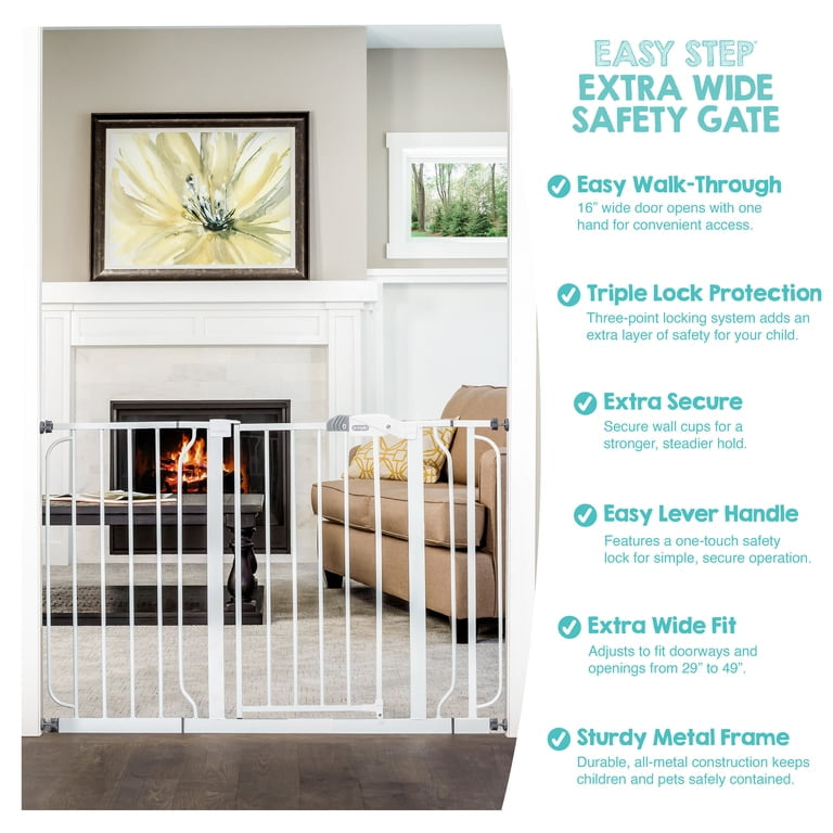 Regalo Extra Wide Safety Gate White 29"-49"