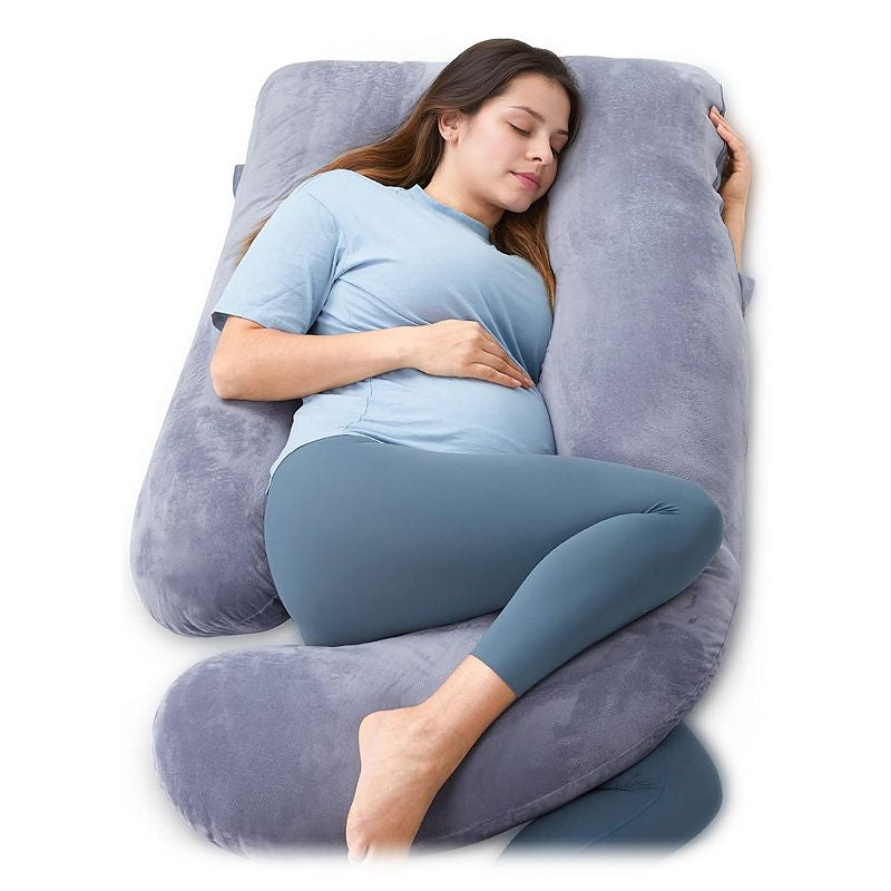 NEW Momcozy U Shaped Pregnancy Body Pillow, Grey
