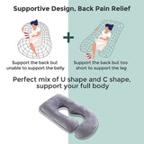 NEW Momcozy U Shaped Pregnancy Body Pillow, Grey