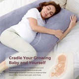 NEW Momcozy U Shaped Pregnancy Body Pillow, Grey