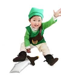 Miccostumes Legends of Zelda Baby Link 7pc Costume Green sz 0-6m