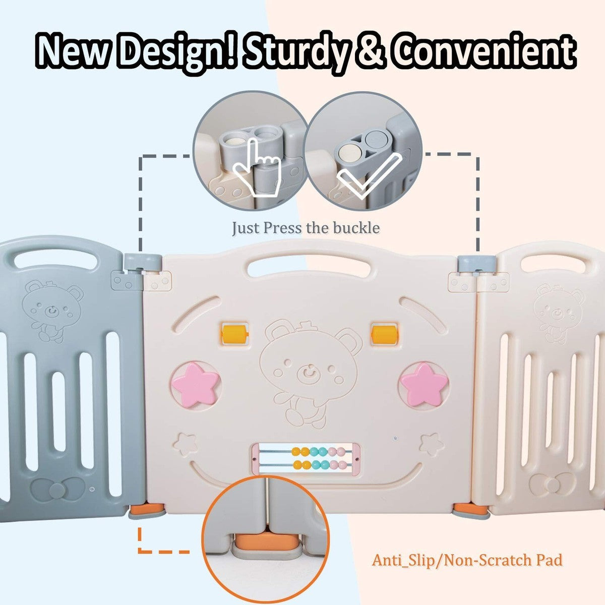 UANLAUO Foldable 14-Panel Playpen
