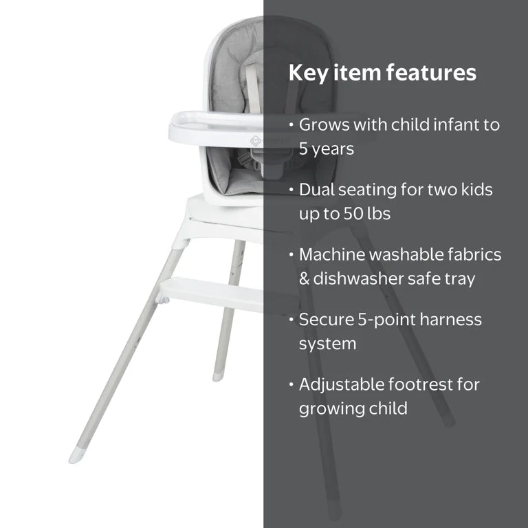 Safety 1st Grow and Go Rotating High Chair in French Gray