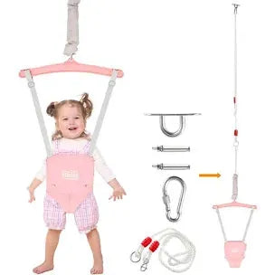 NEW FUNLIO Baby Jumper with a Ceiling Hook Pink