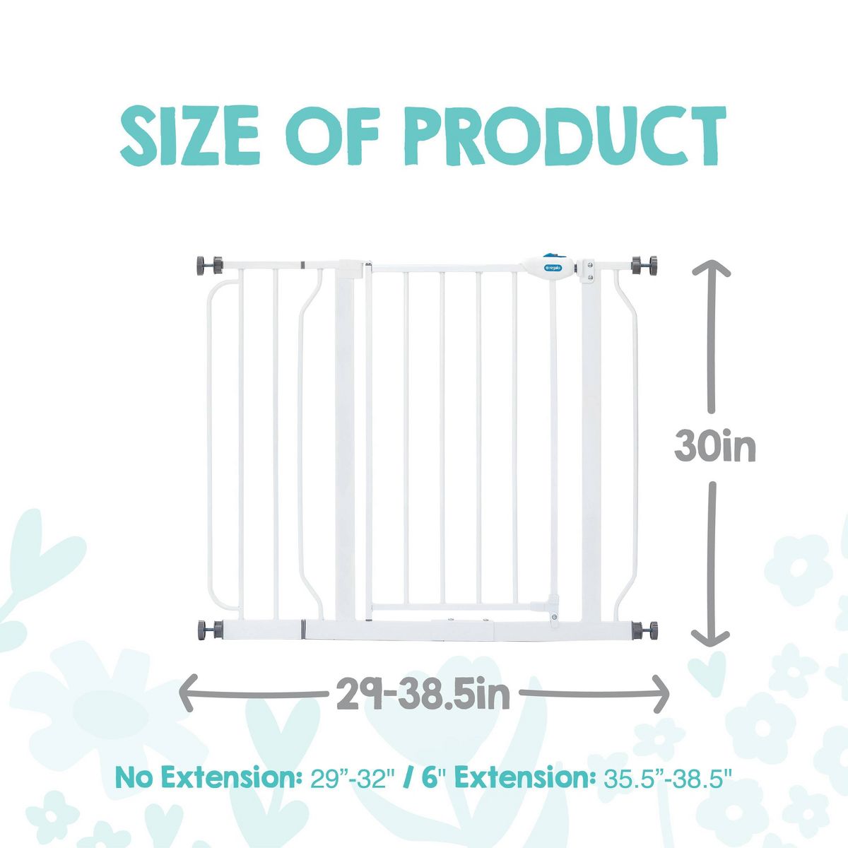 Regalo Easy Step Metal Walk-Through Safety Gate White 29-38.5''