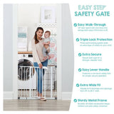 Regalo Easy Step Metal Walk-Through Safety Gate White 29-38.5''