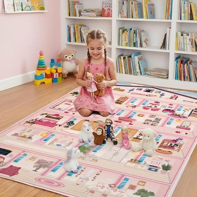 NEW Rug & Play Rainbow Dollhouse Play Rug 4x6ft