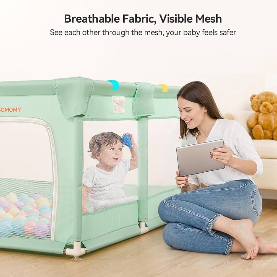 COMOMY 74x50'' Playpen Green