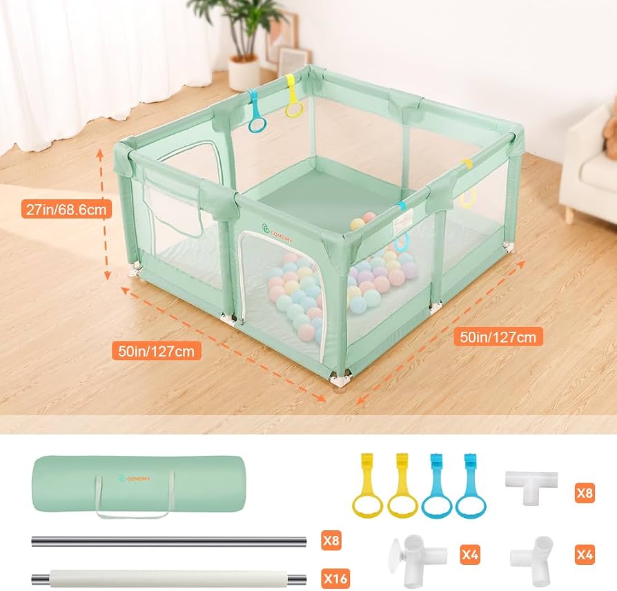 COMOMY 74x50'' Playpen Green