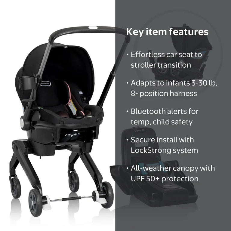 NEW Evenflo Shyft DualRide Infant Car Seat & Stroller Travel System in Ayer Pink