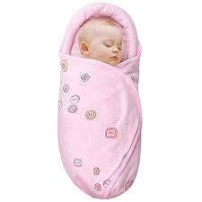 NEW Knirose Premium Soft Cotton Baby Swaddle Blanket in Button PeachPink sz 0-3m