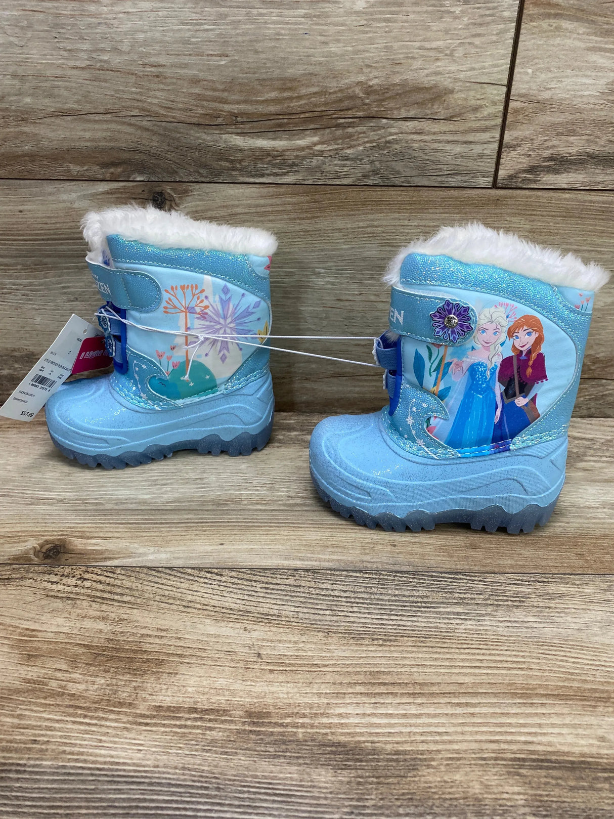 NEW Toddler Girls' Frozen Light-Up Winter Snow Boots sz 7c