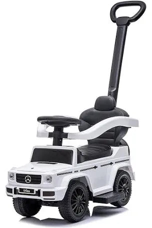 NEW Best Ride On Cars Mercedes G-Wagon 3-in-1 Push Car with Detachable Handle White