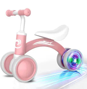 Colorful Lighting Baby Balance Bike in Pink