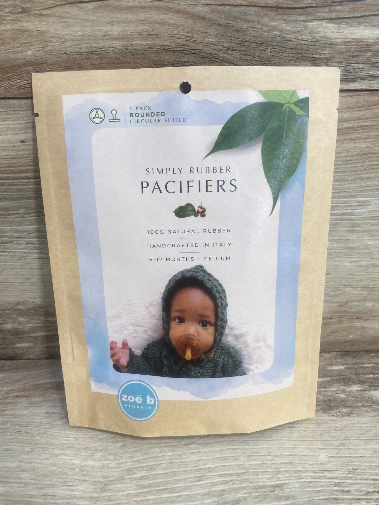 NEW Zoë b Organic Simply Rubber Pacifier 12m+