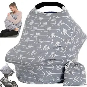 Multi-Use Car Seat Canopy Breastfeeding Arrows Cover, Grey